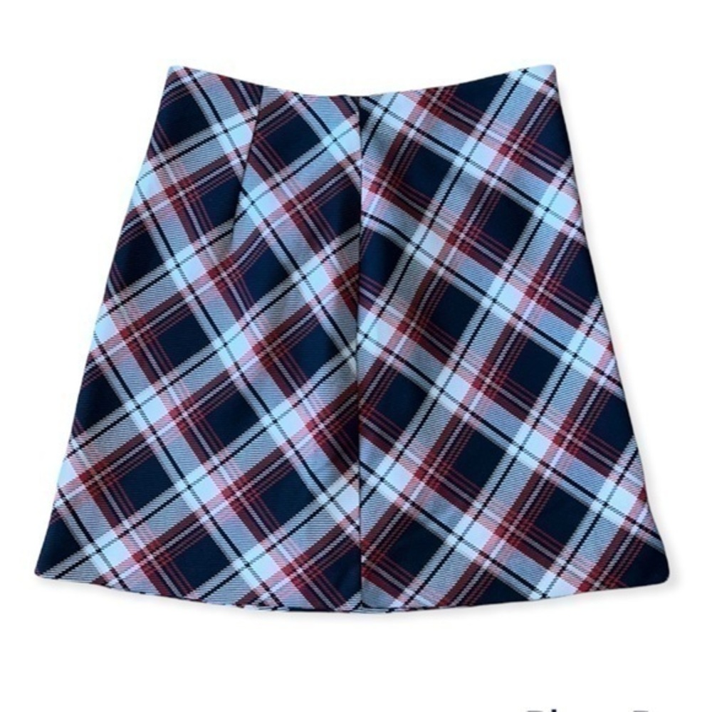 H&M Plaid Mini Skirt, size 4, black/red/white, brand new
